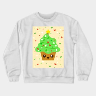 Cute christmas tree cupcake Crewneck Sweatshirt